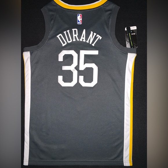 SOLD NWT Nike Kevin Durant Golden State Warriors #35 Charcoal The Town Jersey 40 - Picture 6 of 7